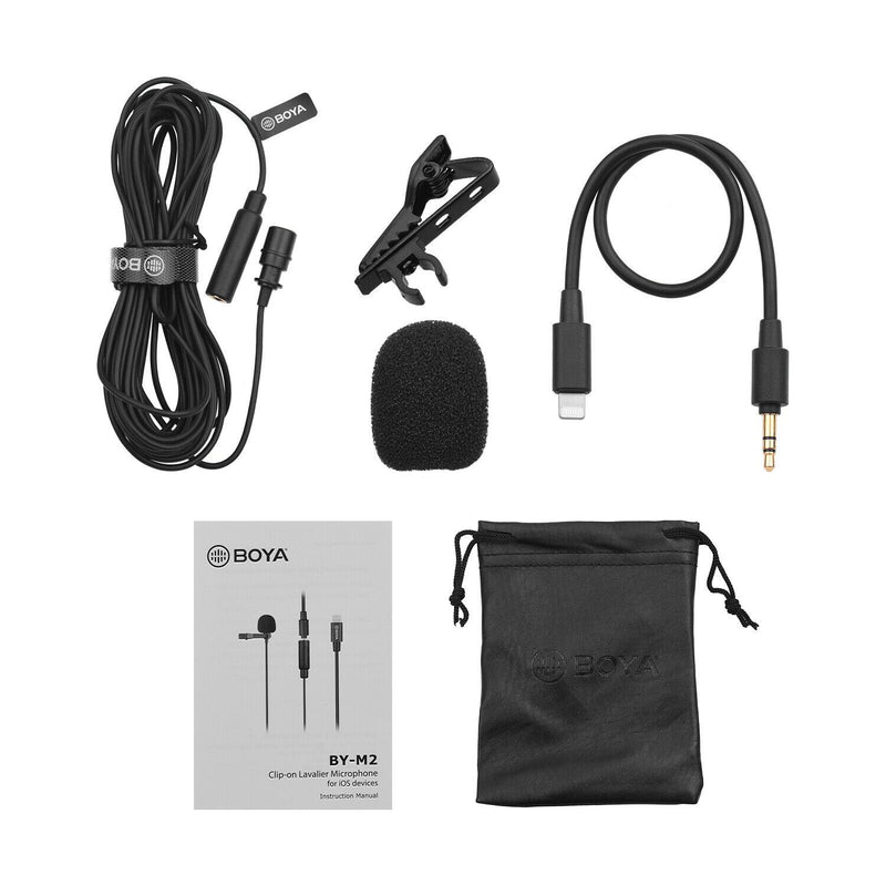 BOYA BY-M2 Omnidirectional Condenser Clip-On Lavalier Microphone for iOS Devices Microphone BOYA 